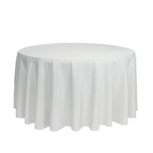 White 120 Inch Polyester Table Cloth